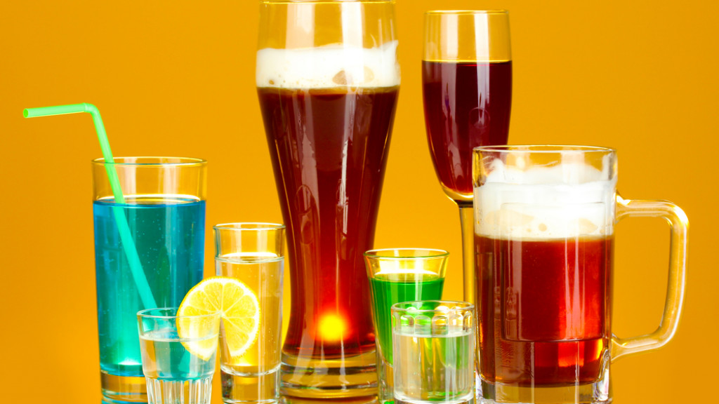 Différents types de boissons alcooliques