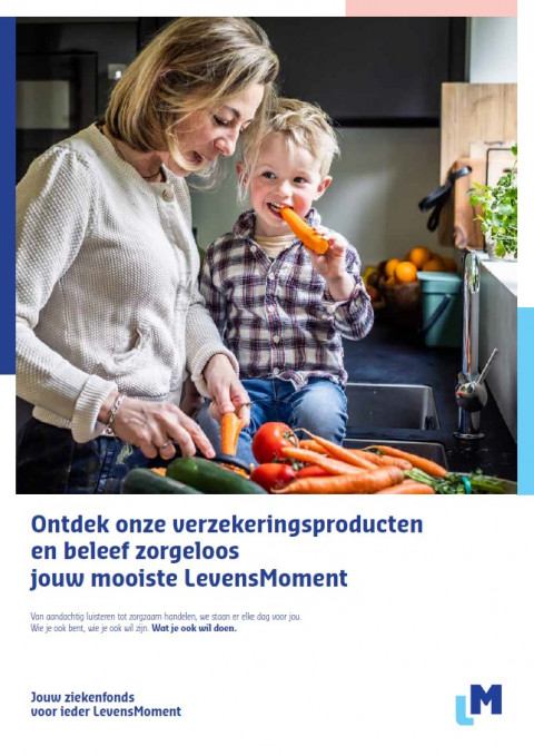 Cover overzichtsbrochure verzekeringen van LM