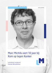cover ledenblad LM Oost-Vlaanderen 2022-2 - Marc Michils viert 10 jaar bij Kom op tegen Kanker